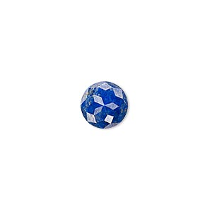 Cabochon, lapis lazuli (natural), 10mm calibrated cube-cut round, B grade, Mohs hardness 5 to 6. Sold individually.