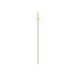 Head pin, 14Kt gold-filled, 24 gauge, 1-inch long, cup with peg. Sold per pkg of 4.
