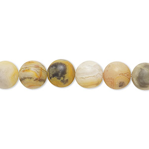 Bead, crazy lace agate (natural), matte, 8mm round, B grade, Mohs hardness 6-1/2 to 7. Sold per 8-inch strand, approximately 25 beads.