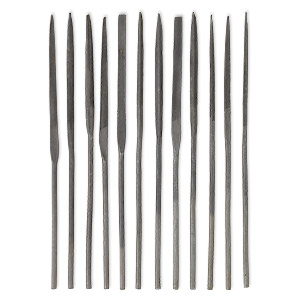 Needle files, carbon steel, 4 inches. Sold per 12-piece set.