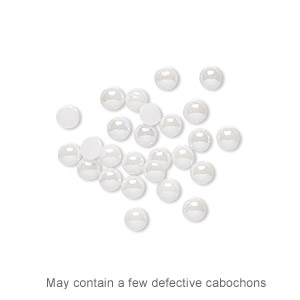 Cabochons Glass Whites