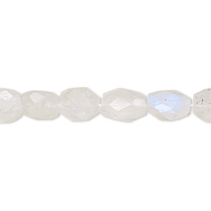 Bead, rainbow moonstone (natural), 8x5mm-11x8mm hand-cut faceted oval, B grade, Mohs hardness 6 to 6-1/2. Sold per 15-1/2&quot; to 16&quot; strand.