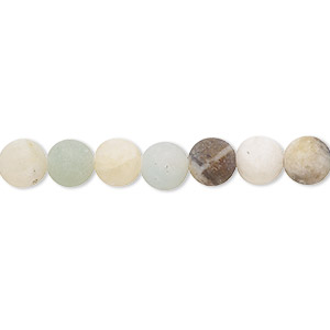 Bead, flower amazonite (natural), matte, 6mm round, B grade, Mohs hardness 6 to 6-1/2. Sold per 8-inch strand, approximately 30 beads.