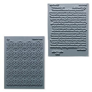 Stamp, Lisa Pavelka, rubber, grey, 4-1/4 x 5-1/2 inches with romance texture. Sold per pkg of 2.