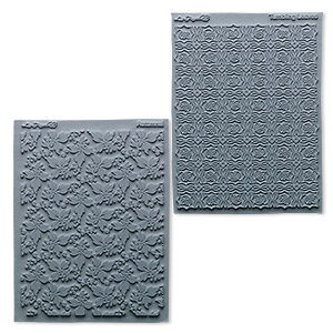 Stamp, Lisa Pavelka, rubber, grey, 4-1/4 x 5-1/2 inches with natural texture. Sold per pkg of 2.