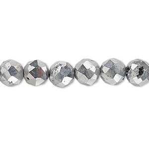 Bead, electroplated druzy agate (coated), silver, 8mm faceted round, B grade, Mohs hardness 6-1/2 to 7. Sold per 8-inch strand, approximately 25 beads.