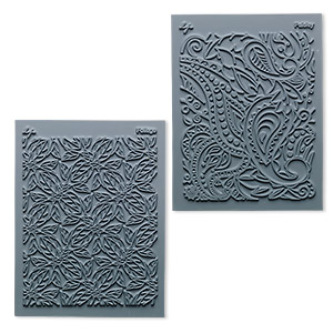 Stamp, Lisa Pavelka, rubber, grey, 4-1/4 x 5-1/2 inches with flow texture. Sold per pkg of 2.
