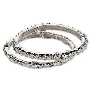 Stretch Bracelets Silver Plated/Finished Silver Colored