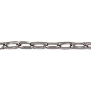 Chain, gunmetal-plated steel, 4mm long cable. Sold per pkg of 5 feet.