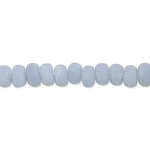 Bead, angelite (natural), matte, 6x4mm hand-cut rondelle, B- grade, Mohs hardness 3 to 3-1/2. Sold per 8-inch strand, approximately 45 beads.