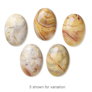 Cabochon, crazy lace agate (natural), 25x18mm calibrated oval, B grade, Mohs hardness 6-1/2 to 7. Sold individually.
