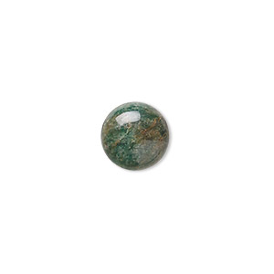 Cabochon, African &quot;jade&quot; (quartz) (natural), 12mm calibrated round, B grade, Mohs hardness 7. Sold per pkg of 2.