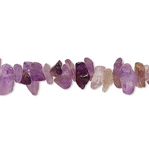 Bead, amethyst (natural), small chip, Mohs hardness 7. Sold per 36-inch strand.