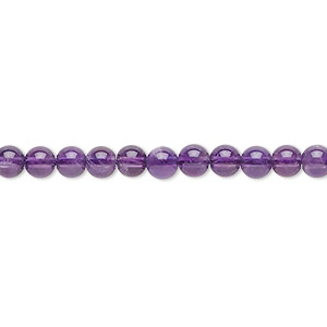 Bead, amethyst (natural), 4mm round, C grade, Mohs hardness 7. Sold per 15-1/2&quot; to 16&quot; strand.
