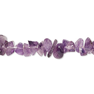 Bead, amethyst (natural), small chip, Mohs hardness 7. Sold per 18-inch strand.