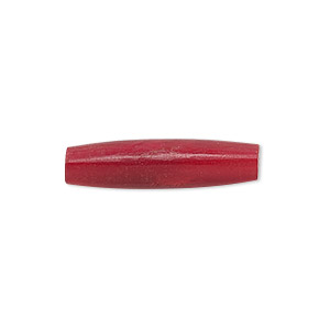 Bead, horn (dyed), red, 25x6mm-25x8mm hand-cut hairpipe, Mohs hardness 2-1/2. Sold per pkg of 40.