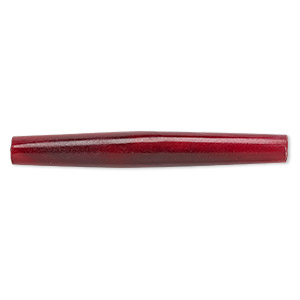 Bead, horn (dyed), red, 65x6mm-65x8mm hand-cut hairpipe, Mohs hardness 2-1/2. Sold per pkg of 24.