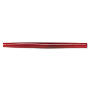 Bead, horn (dyed), red, 89x6mm-89x8mm hand-cut hairpipe, Mohs hardness 2-1/2. Sold per pkg of 12.