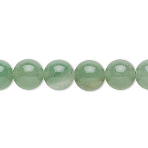 Bead, green aventurine (natural), light to medium, 10mm round, B grade, Mohs hardness 7. Sold per 15-1/2&quot; to 16&quot; strand.
