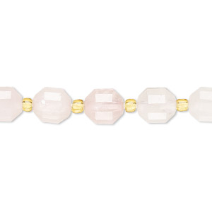 Bead, rose quartz (dyed), 8mm faceted drum, B grade, Mohs hardness 7. Sold per 8-inch strand, approximately 20 beads.