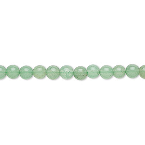 Bead, green aventurine (natural), 4mm round, B grade, Mohs hardness 7. Sold per 15-1/2&quot; to 16&quot; strand.