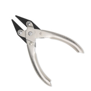 Pliers, parallel-action flat-nose, steel and nickel-plated steel, 5-1/2 inches with textured handles. Sold individually.
