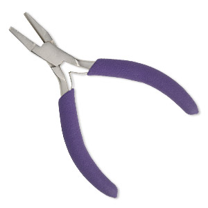 Pliers, half-round nose and curved forming, nickel-plated high carbon steel with satin finish and foam, purple, 5 inches. Sold individually.