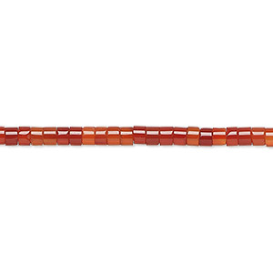 Bead, red agate, (dyed / heated), 3x1.5mm-3x2.5mm heishi, B grade, Mohs hardness 6-1/2 to 7. Sold per 16-inch strand.