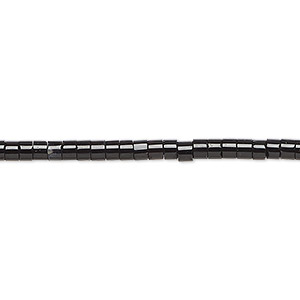 Bead, black onyx, (dyed), 3x1.5mm-3x2.5mm heishi, B grade, Mohs hardness 6-1/2 to 7. Sold per 16-inch strand.