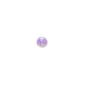 Cabochon, &quot;opal&quot; (silica and epoxy) (man-made), lavender, 6mm calibrated round. Sold per pkg of 2.