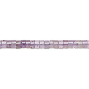 Bead, banded amethyst, (natural), 4x1.5mm-4x2.5mm heishi, B grade, Mohs hardness 7. Sold per 16-inch strand.