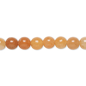 Bead, red aventurine (natural), 6mm round, B grade, Mohs hardness 7. Sold per 15-1/2&quot; to 16&quot; strand.