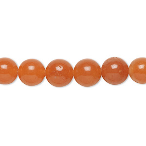 Bead, red aventurine (natural), 8mm round, B grade, Mohs hardness 7. Sold per 15-1/2&quot; to 16&quot; strand.