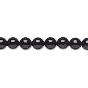Bead, black onyx (dyed), 6mm round, A- grade, Mohs hardness 6-1/2 to 7. Sold per 15-1/2&quot; to 16&quot; strand.