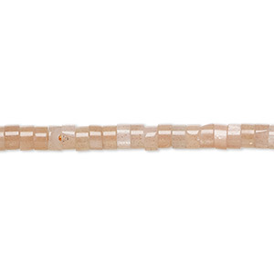 Bead, sunstone, (natural), 4x1.5mm-4x2.5mm heishi, B- grade, Mohs hardness 6 to 6-1/2. Sold per 8-inch strand, approximately 80-90 beads.