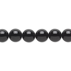 Bead, black onyx (dyed), 8mm round, A- grade, Mohs hardness 6-1/2 to 7. Sold per 15-1/2&quot; to 16&quot; strand.