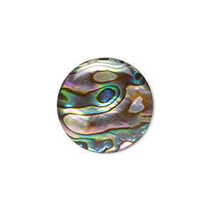 Cabochon, paua shell (coated / assembled), 20mm calibrated round, Mohs hardness 3-1/2. Sold per pkg of 2.
