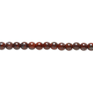 Bead, brecciated jasper (natural), 4mm round, B grade, Mohs hardness 6-1/2 to 7. Sold per 15-1/2&quot; to 16&quot; strand.