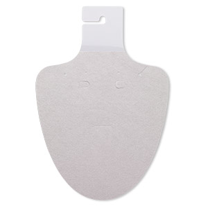 Necklace / earring card, flocked plastic, grey, 9-1/2 x 6-1/2 inches. Sold per pkg of 2.