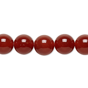 Bead, carnelian (dyed / heated), 10mm round, C grade, Mohs hardness 6-1/2 to 7. Sold per 15-1/2&quot; to 16&quot; strand.
