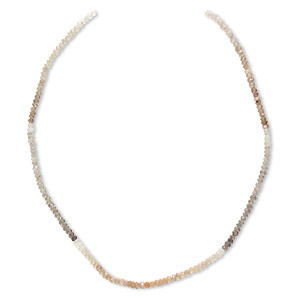Bead, multi-moonstone (natural), 4x3mm hand-cut faceted rondelle, B grade, Mohs hardness 6 to 6-1/2. Sold per 16-inch strand.