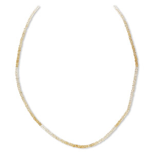 Bead, citrine (heated), shaded light to medium, 3x2mm hand-cut faceted rondelle, B grade, Mohs hardness 7. Sold per 16-inch strand.