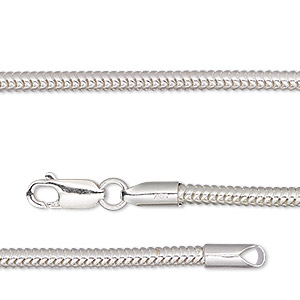 Dione&reg; Easy-On Chain, sterling silver, 3mm snake, 8 inches with lobster claw clasp. Sold individually.