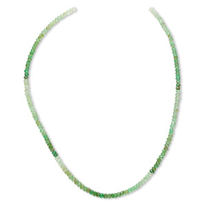 Bead, chrysoprase (natural), shaded light to dark, 4x3mm hand-cut faceted rondelle, B- grade, Mohs hardness 6-1/2 to 7. Sold per 16-inch strand.