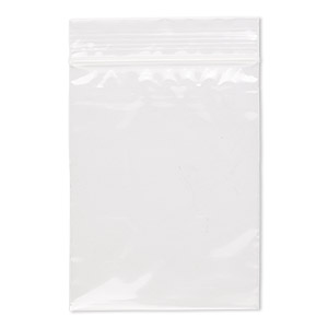 Bag, Tite-Lip&#153;, oxo-biodegradable plastic, clear, 3x4-inch top zip. Sold per pkg of 100.