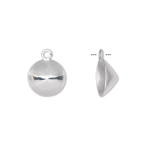 Drop, Almost Instant Jewelry&reg;, sterling silver, 12mm round with 12mm rivoli setting. Sold individually.