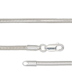 Chain, Dione&reg;, sterling silver, 2.7mm snake, 18 inches with lobster claw clasp. Sold individually.
