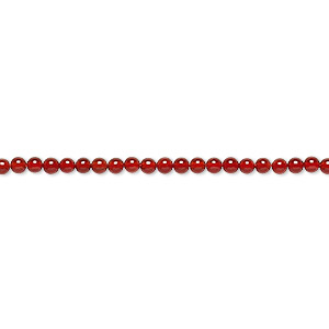 Bead, carnelian (dyed / heated), 2mm round, B grade, Mohs hardness 6-1/2 to 7. Sold per 15-1/2&quot; to 16&quot; strand.