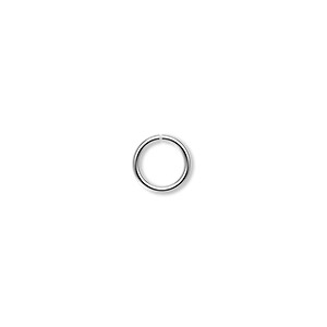 Jump ring, silver-plated brass, 8mm round, 6mm inside diameter, 18 gauge. Sold per pkg of 100.