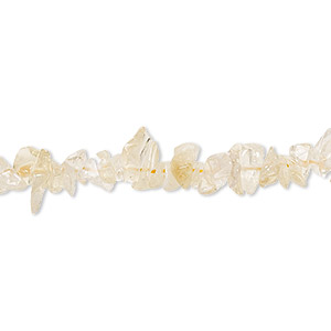 Bead, citrine (dyed / heated), small chip, Mohs hardness 7. Sold per 36-inch strand.